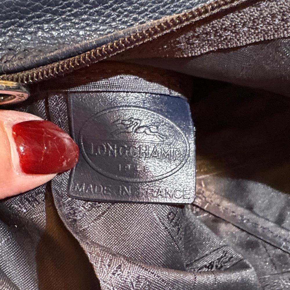 Longchamp Dark Blue Leather Handbag - Picture 10 of 15